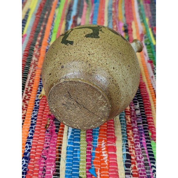 VTG'76 Owens Pottery Salt Glaze Pitcher Jug Vase Stoneware Signed STUNNING EUC - Picture 8 of 12